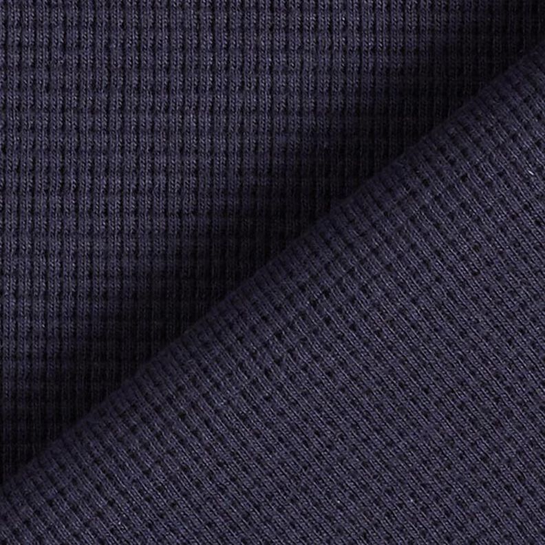 Mini Baumwoll-Waffeljersey Uni – marineblau,  image number 4