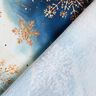 French Terry Sommersweat Schneeflocken Milchstraße | Glitzerpüppi – indigo/altgold,  thumbnail number 4