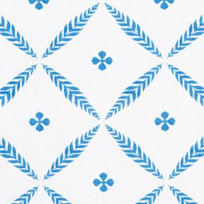 Dekostoff Baumwollköper elegante Rauten – weiss/blau, 