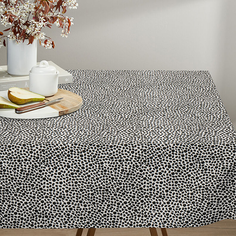 Dekostoff Halbpanama Leoprint – schwarz/natur,  image number 5