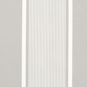 Outdoorstoff Canvas Streifenmix – hellgrau/weiss, 
