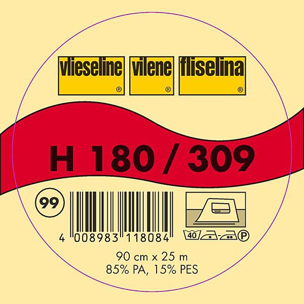 H 180 Bügeleinlage | Vlieseline – schwarz | Reststück 100cm