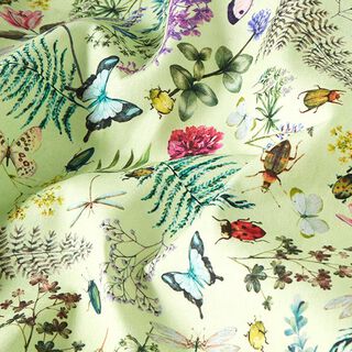 Outdoorstoff Canvas Wildblumen & Insekten – pastellgrün, 