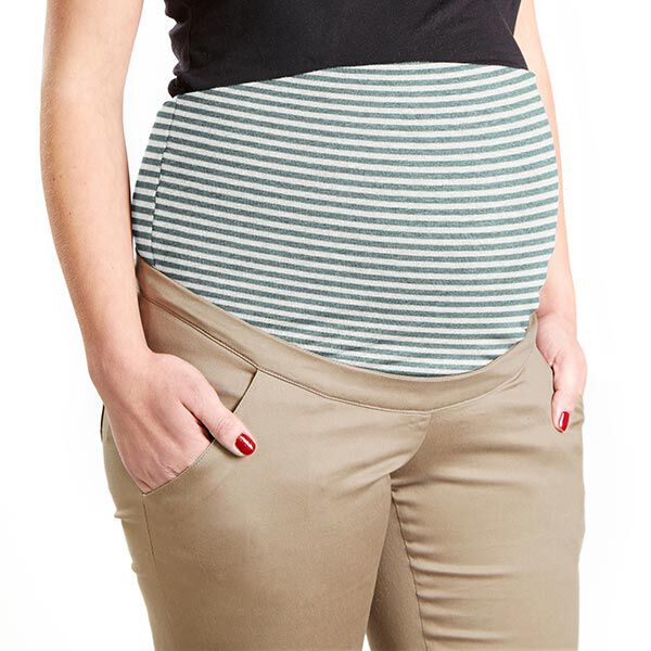 Bündchen Schlauchware schmale Streifen – schilf/weiss, image number 6