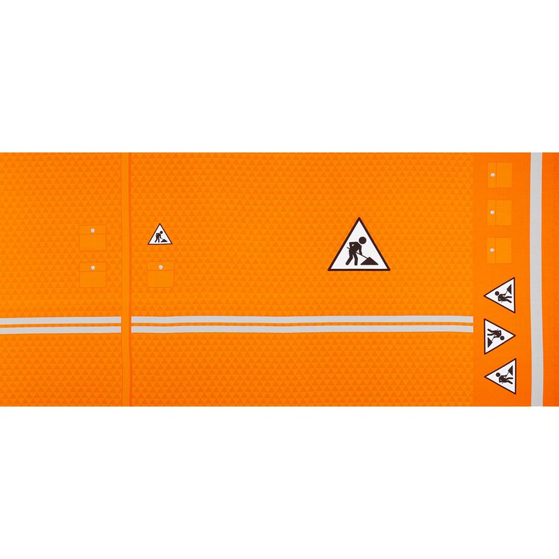 French Terry Panel Einmal Bauarbeiter sein | Stoff&Liebe – hellorange/silbergrau, image number 5