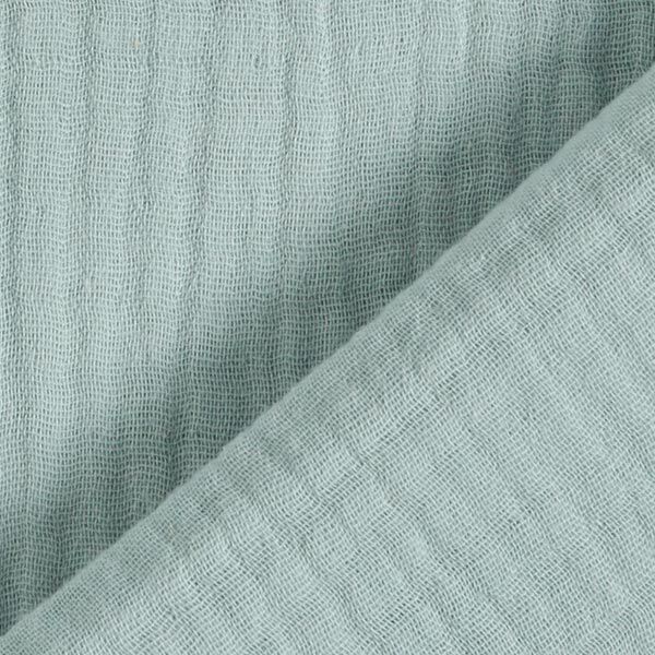 GOTS Dreilagiger Baumwoll-Musselin – pastellgrün | Reststück 100cm