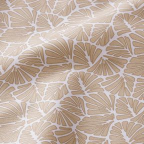 Beschichtete Baumwolle abstrakte Mini-Blätter – beige/weiss, 