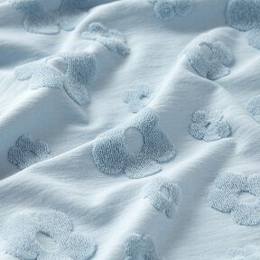 Frotteejersey Blumen – silberblau, 