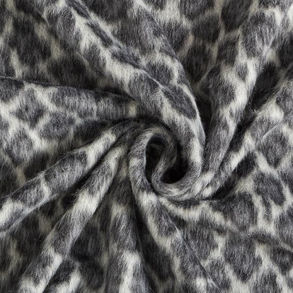 Flauschiger Manteljacquard Leomuster – anthrazit/hellgrau | Reststück 100cm, image number 3