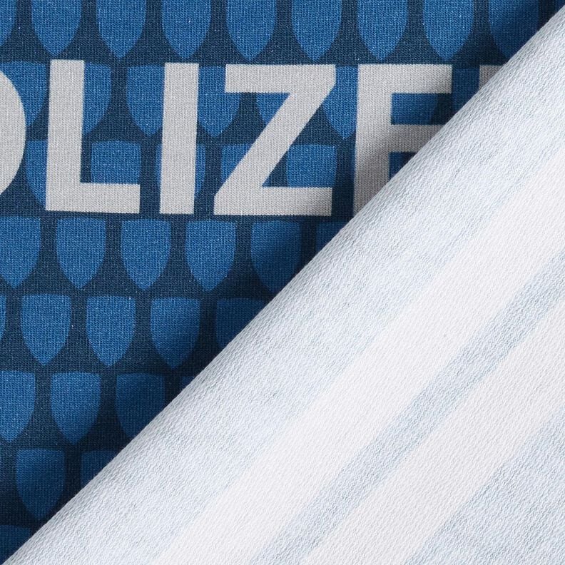 French Terry Panel Einmal Polizistin sein | Stoff&Liebe – jeansblau/silbergrau, image number 4