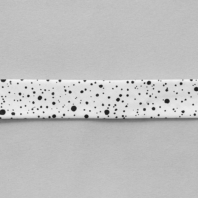 Schrägband Kleckse [20 mm] – weiss/schwarz,  image number 2