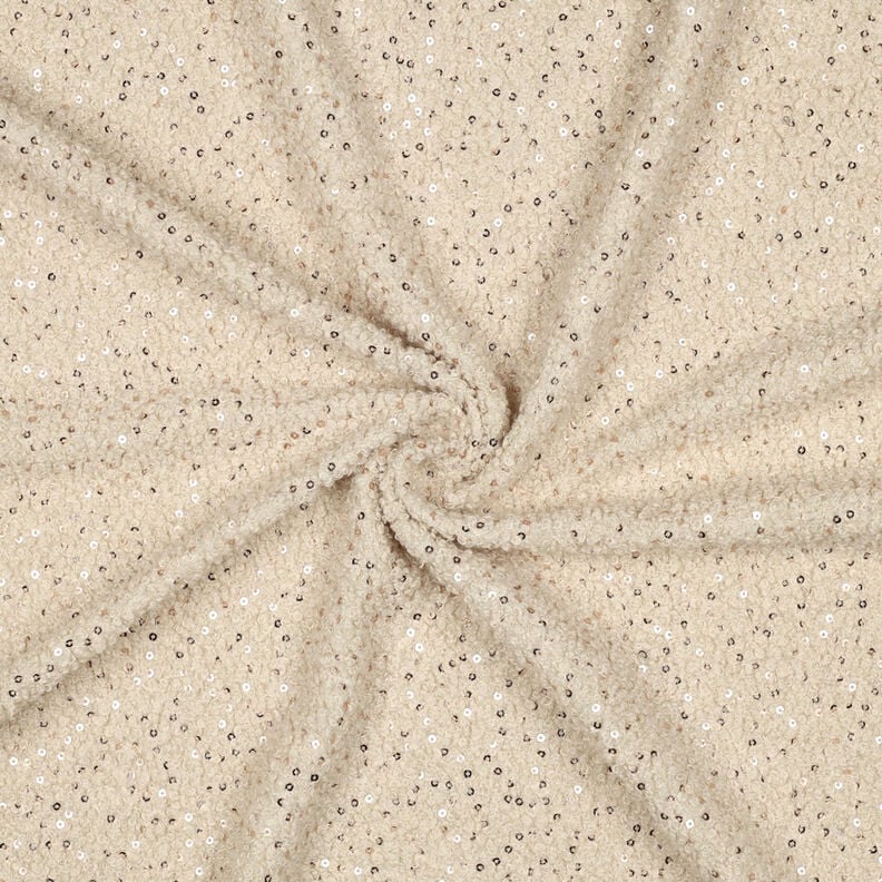Strick-Bouclé Pailletten Uni | Poppy Fabrics – cashew, image number 4