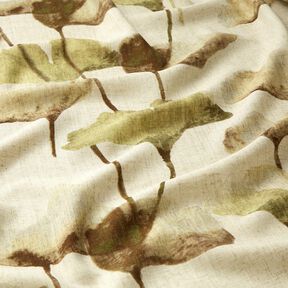 Viskose-Leinen-Mix Ginkgo – hellbeige/maronenbraun, 