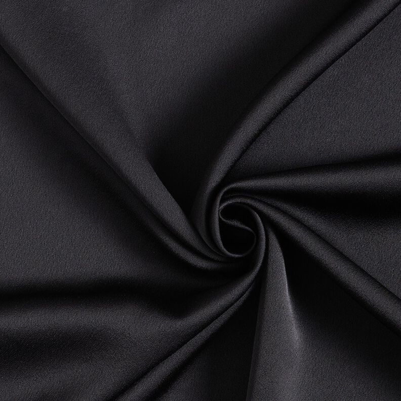Polyestersatin Uni – schwarz, image number 1