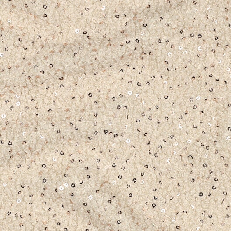 Strick-Bouclé Pailletten Uni | Poppy Fabrics – cashew, image number 3