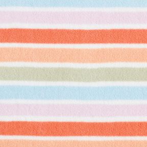 Antipilling Fleece bunte Streifen – weiss, 