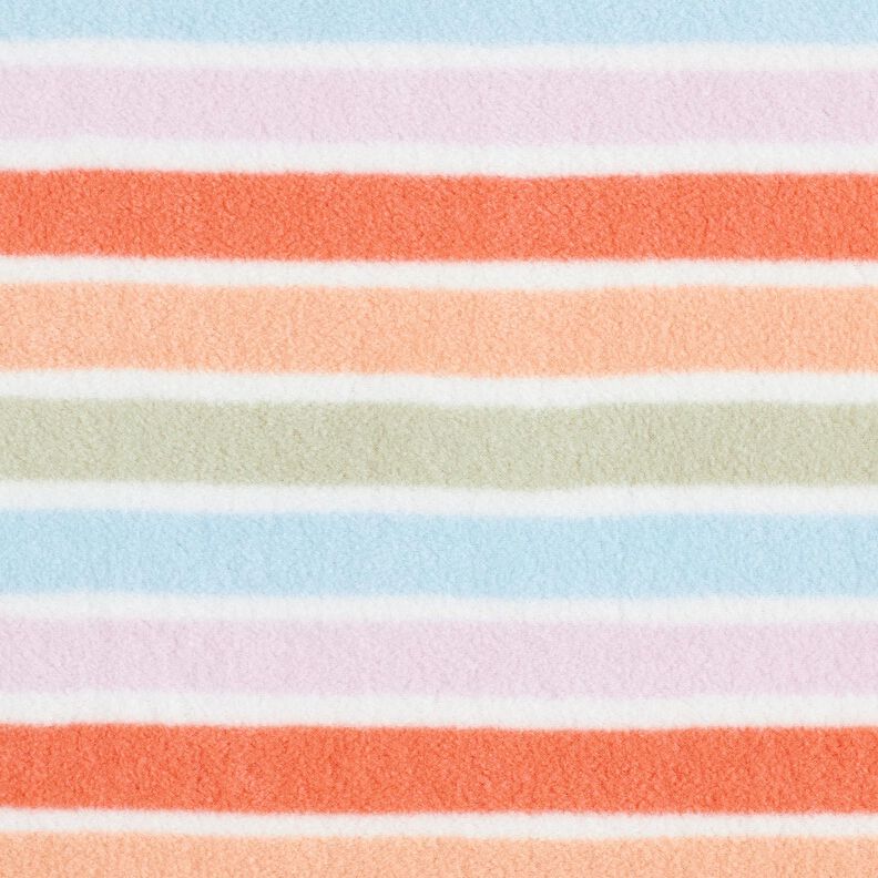 Antipilling Fleece bunte Streifen – weiss,  image number 1