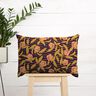 Dekostoff Halbpanama kunterbunte Blumen – aubergine/hellorange,  thumbnail number 6