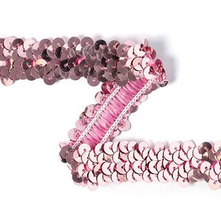 Elastische Paillettenborte (20 mm) 15 – rosa, 
