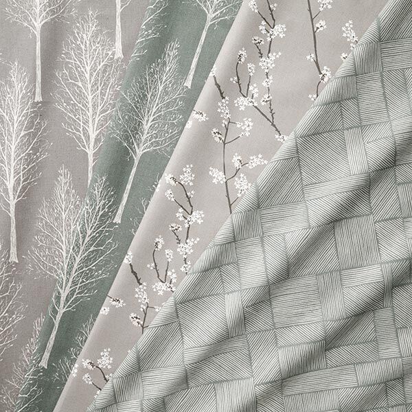 Dekostoff Halbpanama Baum-Silhouette – taupe/natur