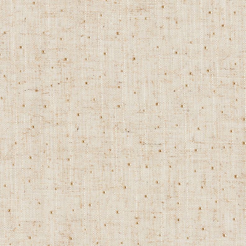 Viskose-Leinen-Mix Glitzerpunkte – mandel/gold metallic, image number 1