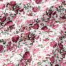 Baumwollpopeline Wildrosen – weiss/malve,  thumbnail number 2