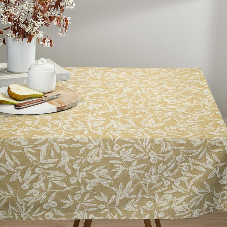 Beschichtete Baumwolle Jacquard beschichtet Oliven – gelboliv/hellbeige,  image number 5