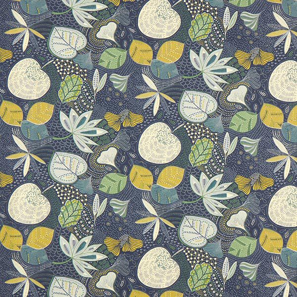 Baumwollstoff Cretonne Blätter – navy, image number 1