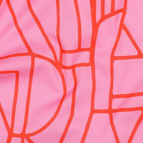 Baumwoll-Voile Town | Nerida Hansen – pastellviolett/feuerrot, 