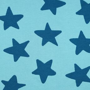 Kuschelsweat Sterne | Poppy Fabrics – brilliantblau/ozeanblau, 