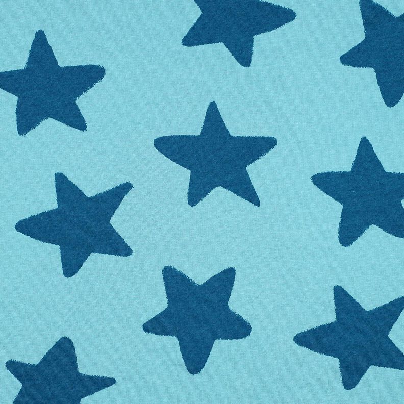 Kuschelsweat Sterne | Poppy Fabrics – brilliantblau/ozeanblau, image number 1