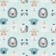 Baumwollpopeline Party-Tiere – aquablau,  thumbnail number 1