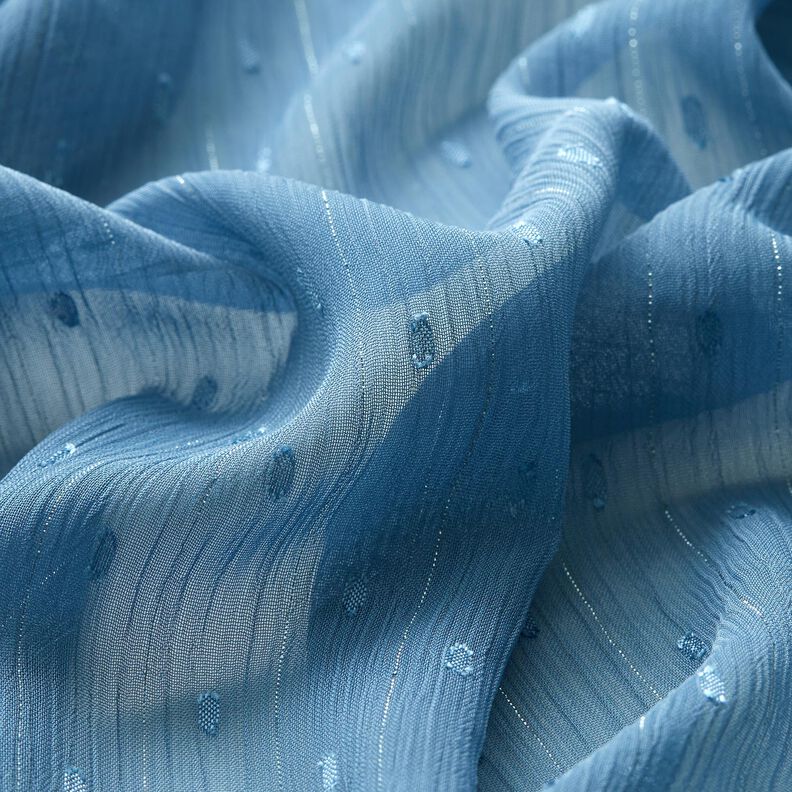 Chiffon Dobby Metallic Nadelstreifen – brilliantblau/silber metallic,  image number 2