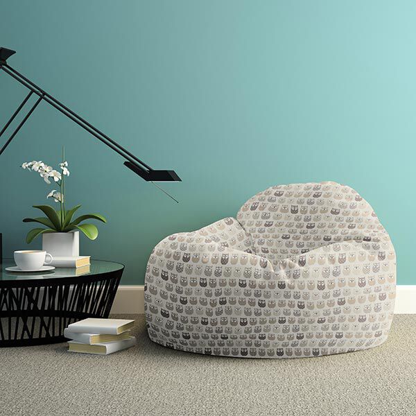 Baumwollstoff Cretonne Eulen – creme/grau,  image number 7