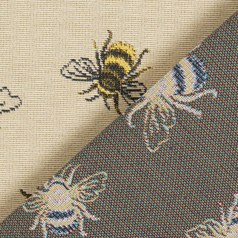 Dekostoff Gobelin Bienenschwarm – hellbeige/gelb,  image number 5
