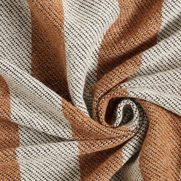 Strickjacquard breite Längsstreifen – currygelb/weiss, image number 3