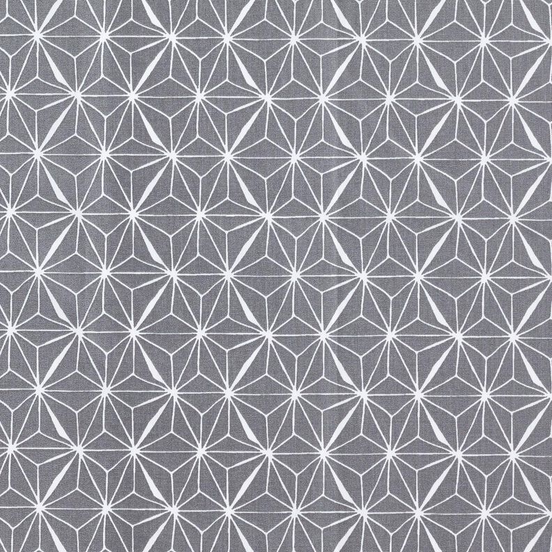 Beschichtete Baumwolle grafische Sterne – grau/weiss,  image number 1