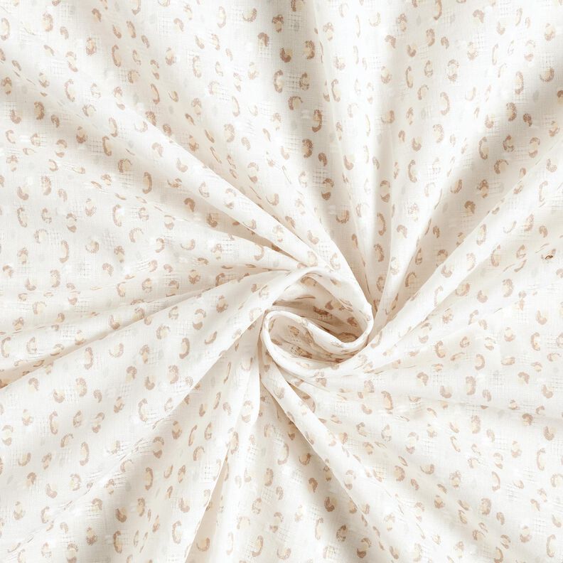 Feiner Baumwollbatist Ajour-Dobby Leoprint – weiss/anemone,  image number 3