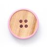 Holzknopf 4-Loch  – beige/rosa,  thumbnail number 1