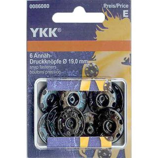 Annähdruckknopf metall 1 – schwarz | YKK, 