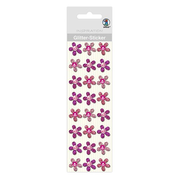 Glitter Sticker Blüten [ 24 Stück ] – Farbmix,  image number 1