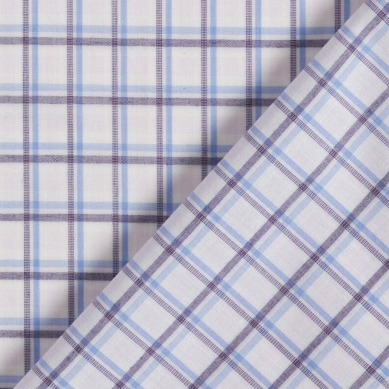 Hemdenstoff versetztes Karo – weiss/hellblau,  image number 4