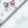 Baumwolljersey süsse Katzen und Pfoten | Glitzerpüppi – weiss,  thumbnail number 4