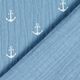 Musselin/Doppel-Krinkel Gewebe Anker – taubenblau/weiss,  thumbnail number 4