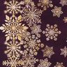 French Terry Sommersweat Eisblumen Bordürenstoff | Glitzerpüppi – aubergine/altgold,  thumbnail number 5