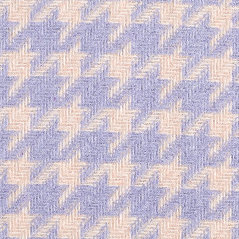 Mantelstoff grob gewebt Hahnentritt – beige/flieder,  image number 1