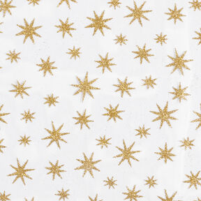 Tüll Glitzersterne – weiss/gold, 