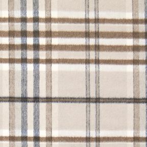 Mantelstoff Woll-Mix Karos angeraut – helltaupe/mocca, 