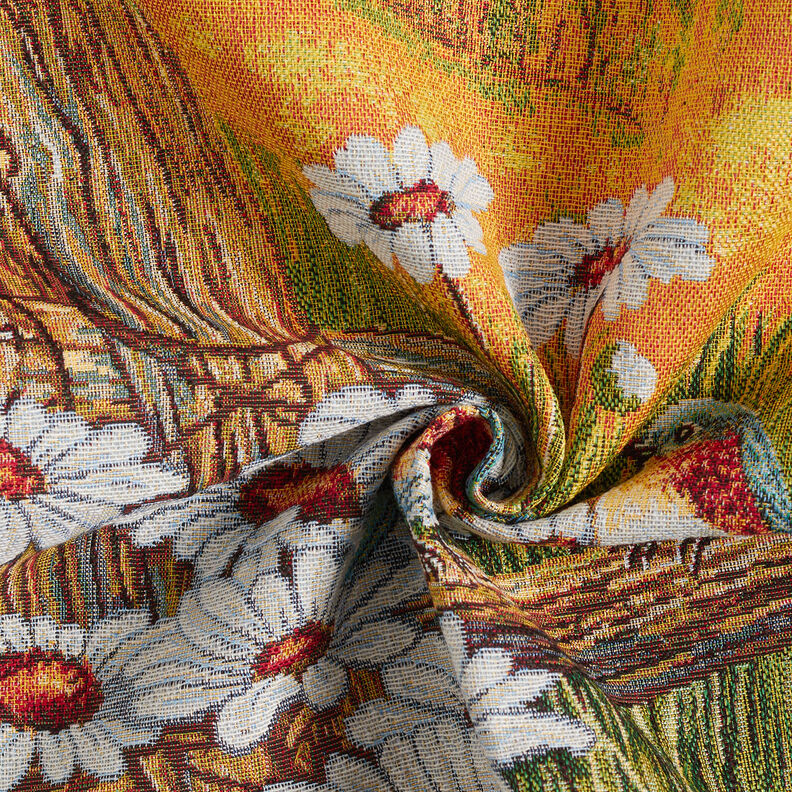 Dekopanel Gobelin Vogelpärchen – karminrot/hellbeige,  image number 3