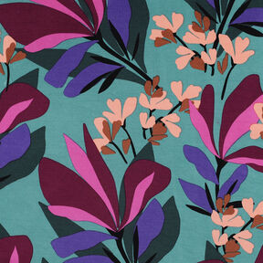 Viskosestoff Stretch Spring Garden | Nerida Hansen – aquablau/bordeauxrot, 